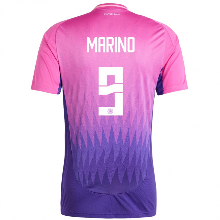 Hombre Fútbol Camiseta Alemania Stefano Marino #9 Rosado Morado 2ª Equipación 24-26 México