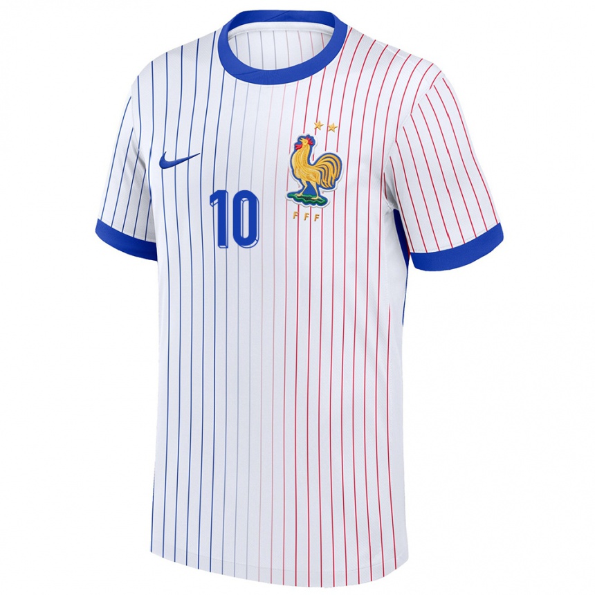 Hombre Fútbol Camiseta Francia Loum Tchaouna #10 Blanco 2ª Equipación 24-26 México