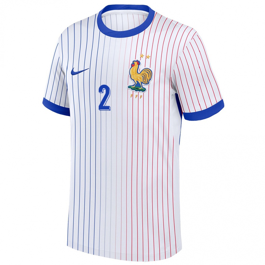 Hombre Fútbol Camiseta Francia Ella Palis #2 Blanco 2ª Equipación 24-26 México