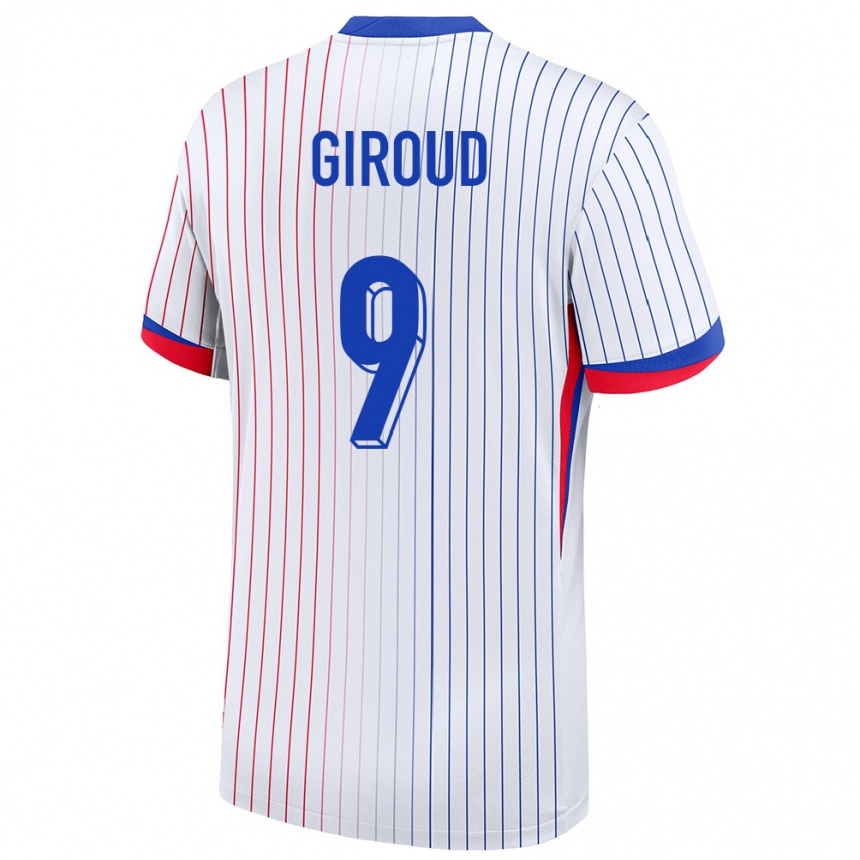 Hombre Fútbol Camiseta Francia Olivier Giroud #9 Blanco 2ª Equipación 24-26 México