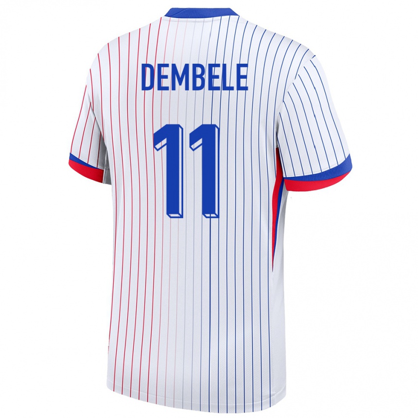 Hombre Fútbol Camiseta Francia Ousmane Dembele #11 Blanco 2ª Equipación 24-26 México