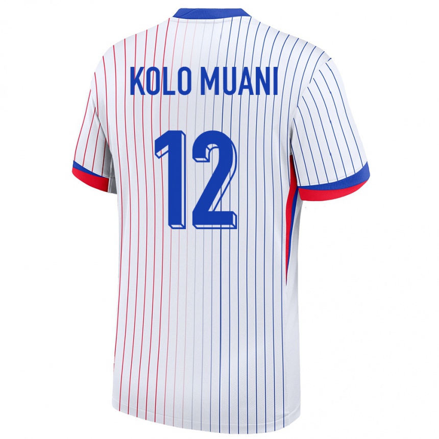 Hombre Fútbol Camiseta Francia Randal Kolo Muani #12 Blanco 2ª Equipación 24-26 México