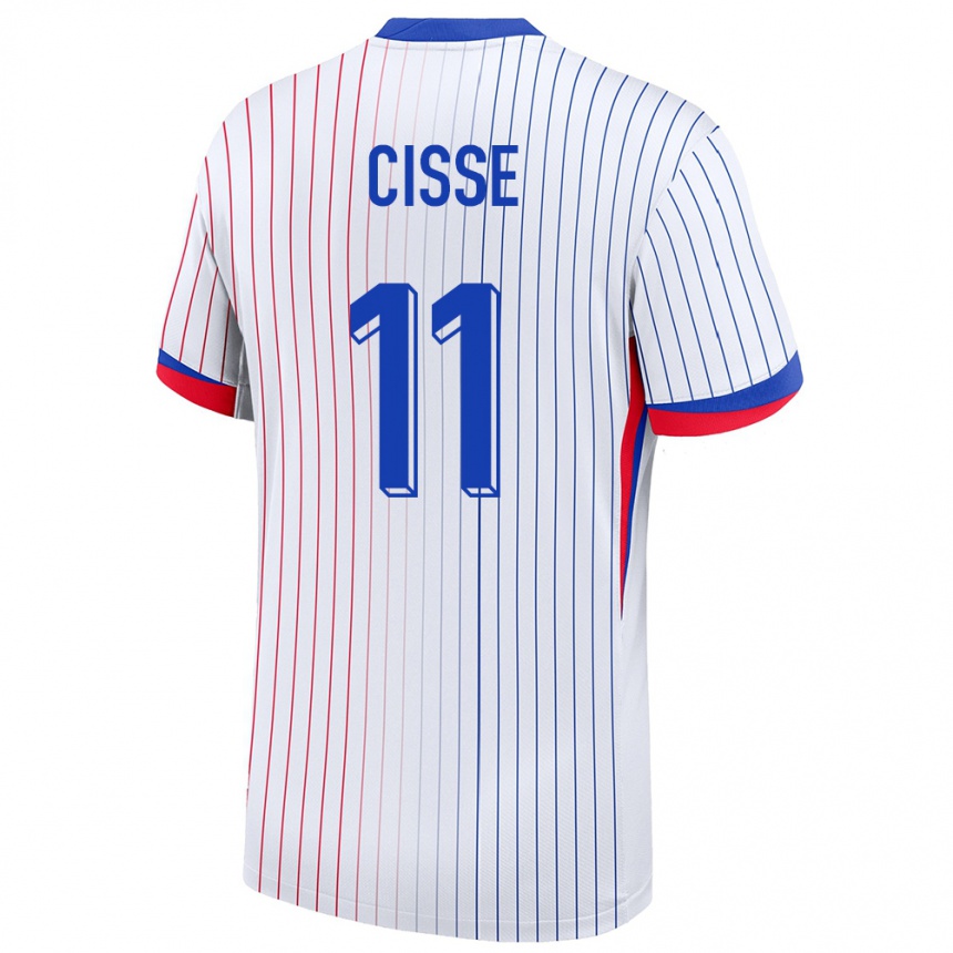 Hombre Fútbol Camiseta Francia Lamine Cisse #11 Blanco 2ª Equipación 24-26 México