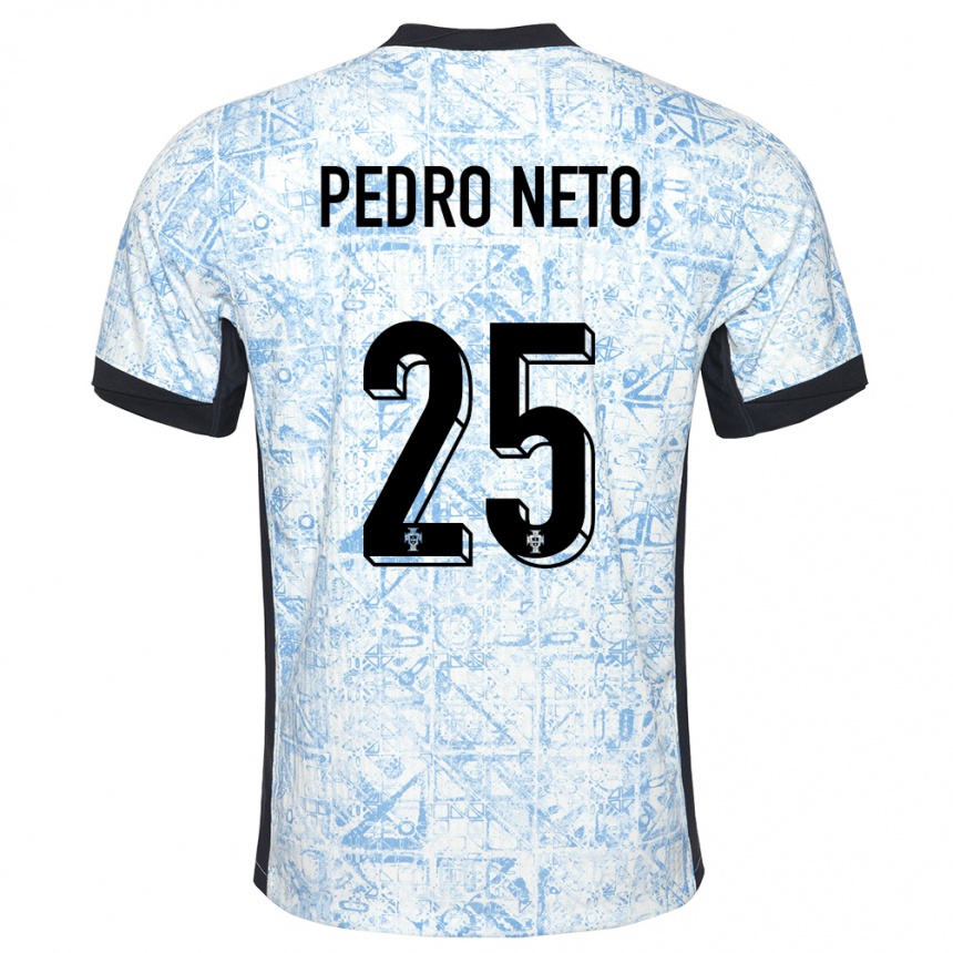 Hombre Fútbol Camiseta Portugal Pedro Neto #25 Crema Azul 2ª Equipación 24-26 México