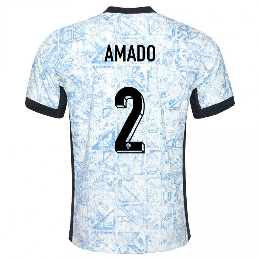 Hombre Fútbol Camiseta Portugal Catarina Amado #2 Crema Azul 2ª Equipación 24-26 México