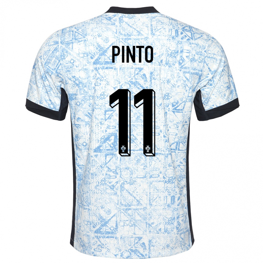 Hombre Fútbol Camiseta Portugal Tatiana Pinto #11 Crema Azul 2ª Equipación 24-26 México