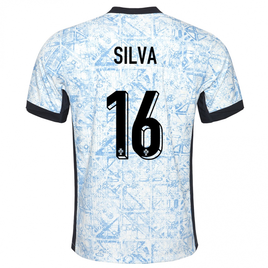 Hombre Fútbol Camiseta Portugal Diana Silva #16 Crema Azul 2ª Equipación 24-26 México