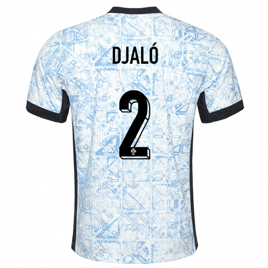 Hombre Fútbol Camiseta Portugal Tiago Djalo #2 Crema Azul 2ª Equipación 24-26 México