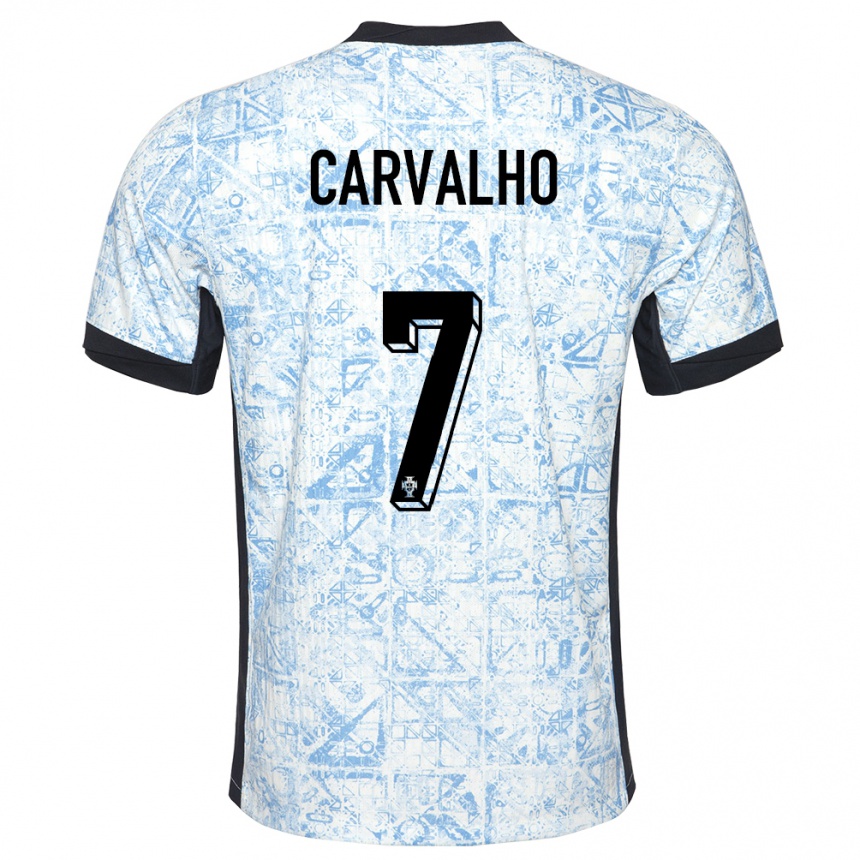 Hombre Fútbol Camiseta Portugal Fabio Carvalho #7 Crema Azul 2ª Equipación 24-26 México