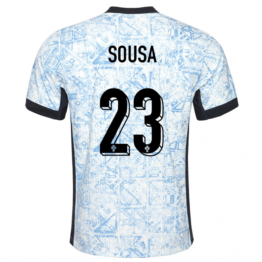 Hombre Fútbol Camiseta Portugal Afonso Sousa #23 Crema Azul 2ª Equipación 24-26 México