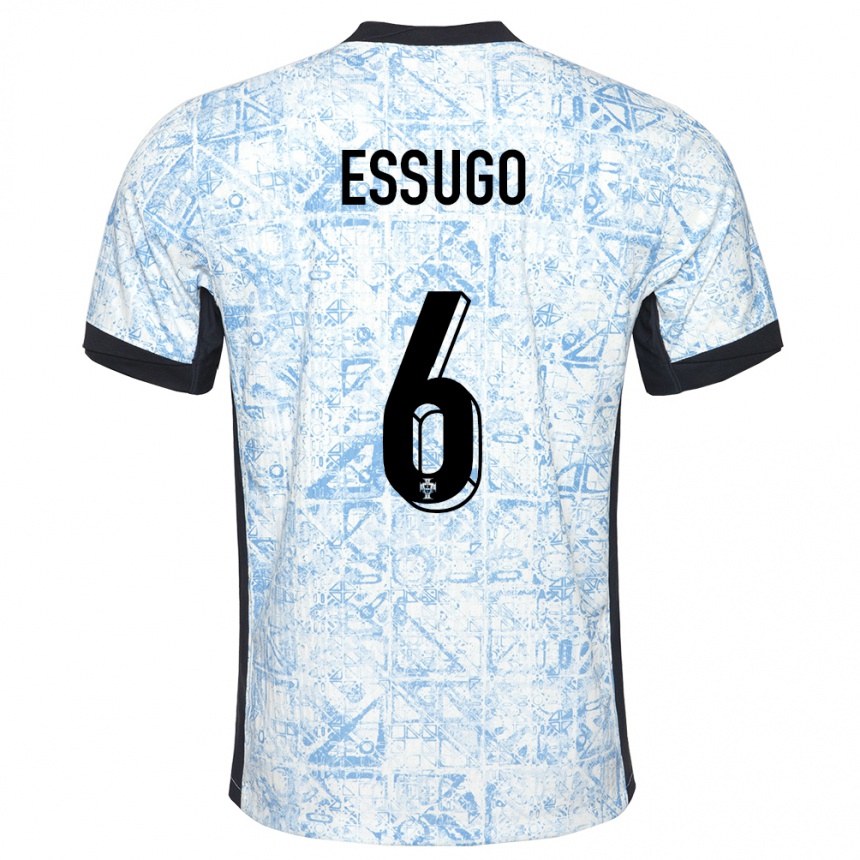 Hombre Fútbol Camiseta Portugal Dario Essugo #6 Crema Azul 2ª Equipación 24-26 México