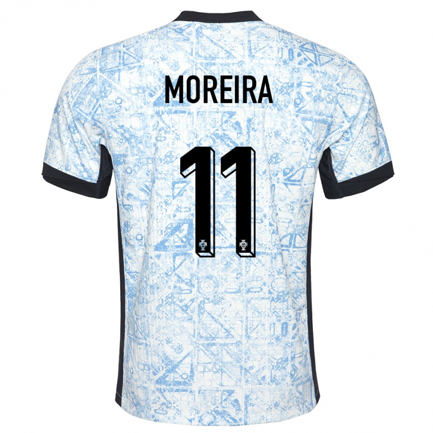 Hombre Fútbol Camiseta Portugal Diego Moreira #11 Crema Azul 2ª Equipación 24-26 México