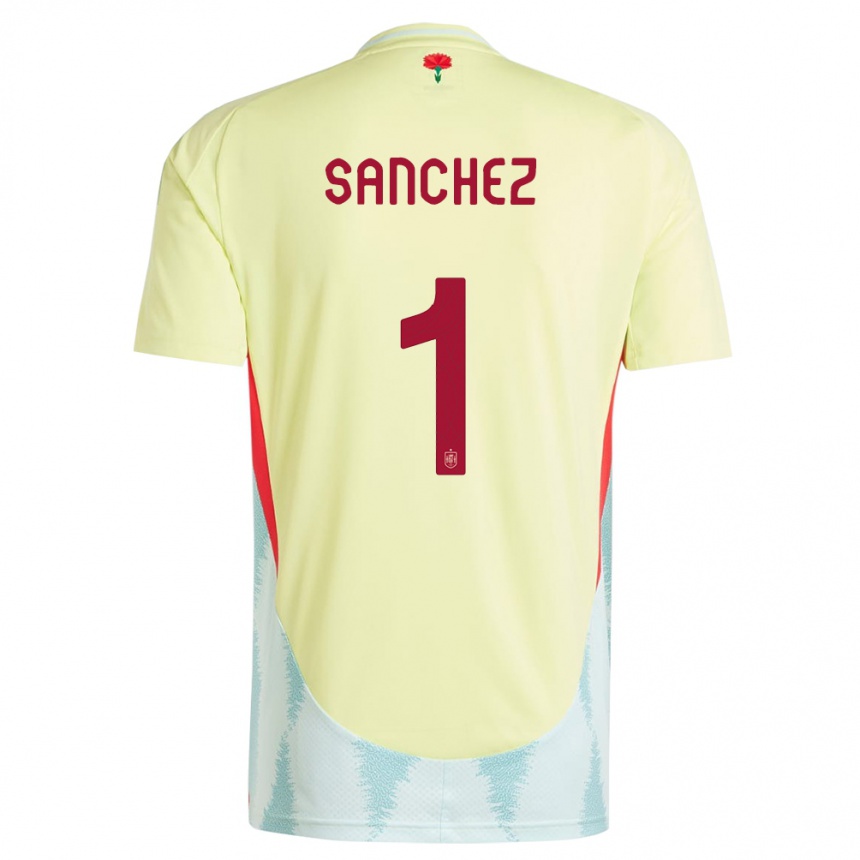 Hombre Fútbol Camiseta España Robert Sanchez #1 Amarillo 2ª Equipación 24-26 México