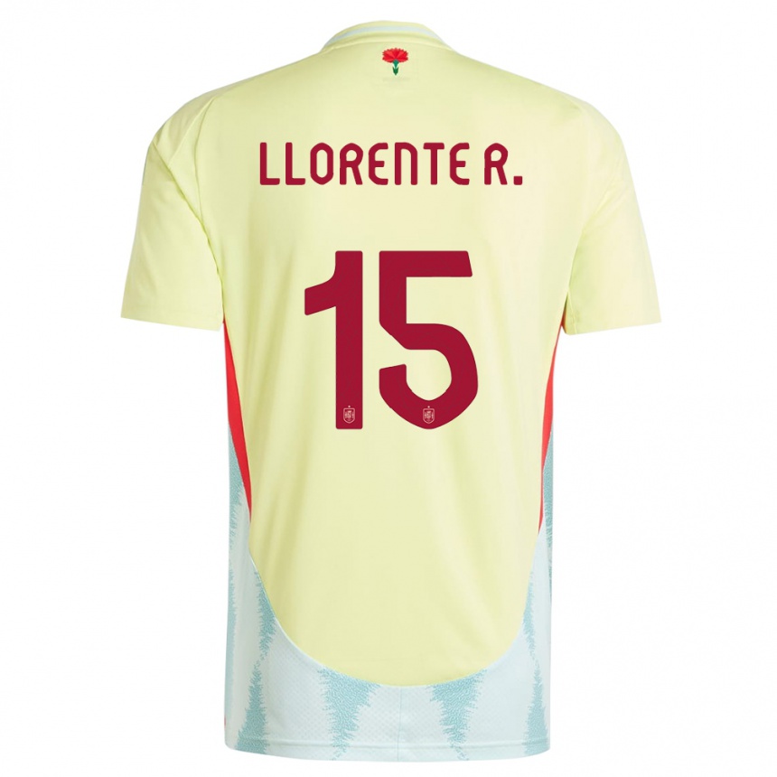 Hombre Fútbol Camiseta España Diego Llorente #15 Amarillo 2ª Equipación 24-26 México