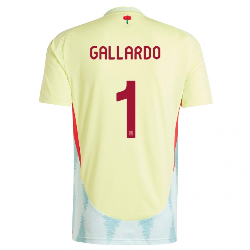 Hombre Fútbol Camiseta España Dolores Gallardo #1 Amarillo 2ª Equipación 24-26 México