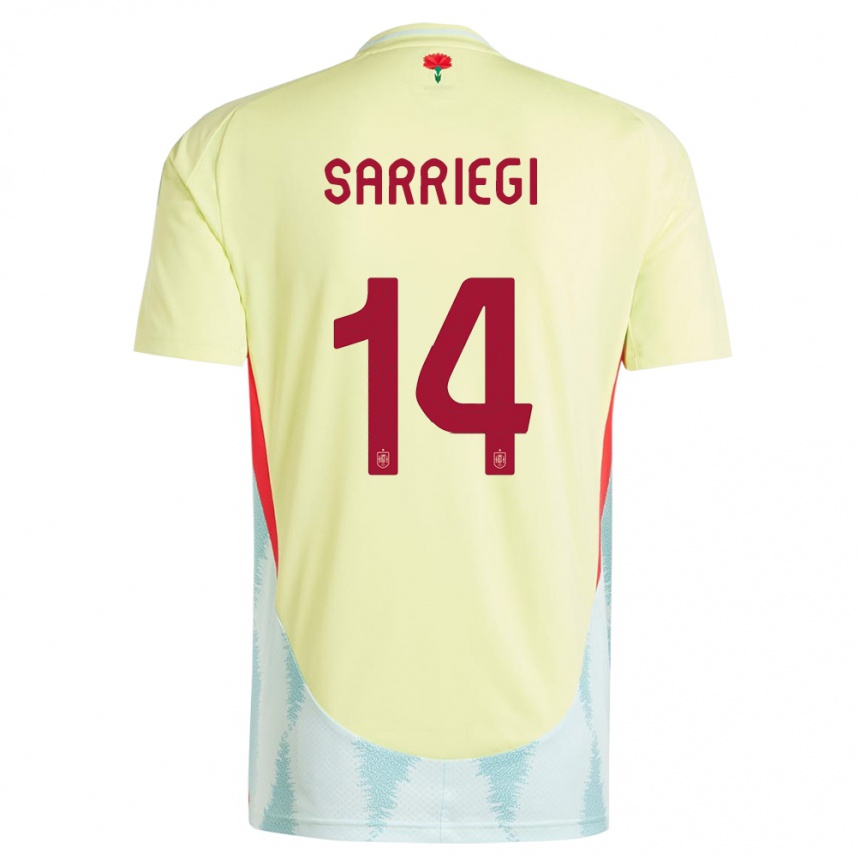 Hombre Fútbol Camiseta España Amaiur Sarriegi #14 Amarillo 2ª Equipación 24-26 México