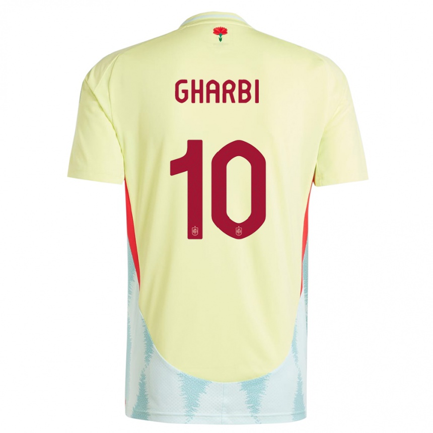 Hombre Fútbol Camiseta España Ismael Gharbi #10 Amarillo 2ª Equipación 24-26 México