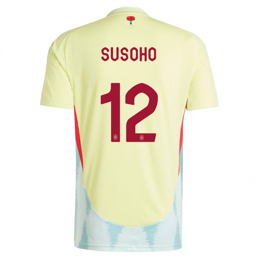 Hombre Fútbol Camiseta España Mahamadou Susoho #12 Amarillo 2ª Equipación 24-26 México