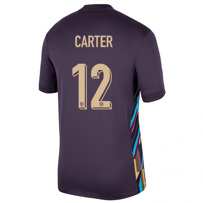 Hombre Fútbol Camiseta Inglaterra Jess Carter #12 Pasa Oscura 2ª Equipación 24-26 México