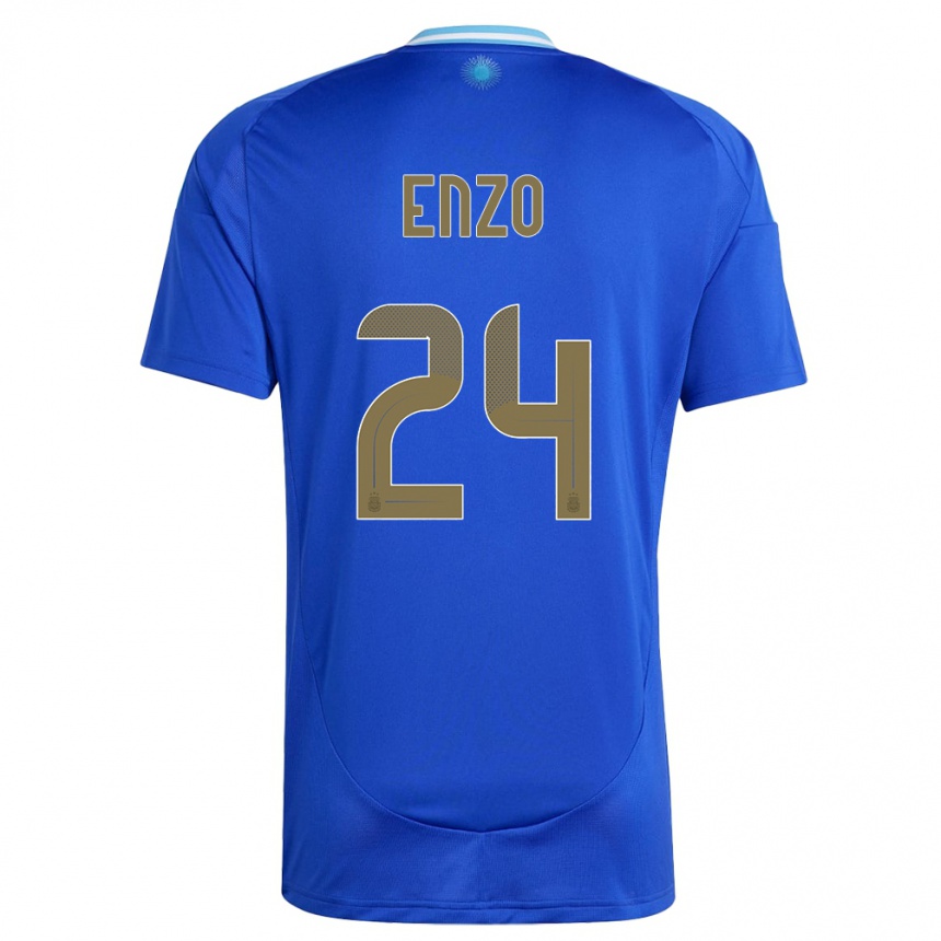 Hombre Fútbol Camiseta Argentina Enzo Fernandez #24 Azul 2ª Equipación 24-26 México