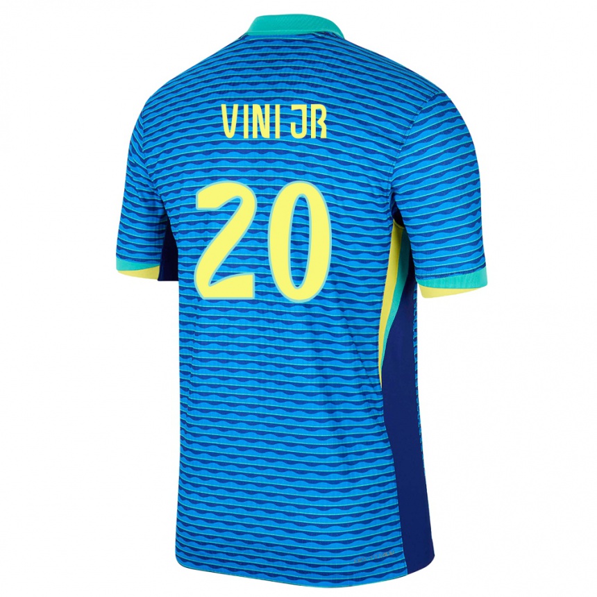 Hombre Fútbol Camiseta Brasil Vinicius Junior #20 Azul 2ª Equipación 24-26 México