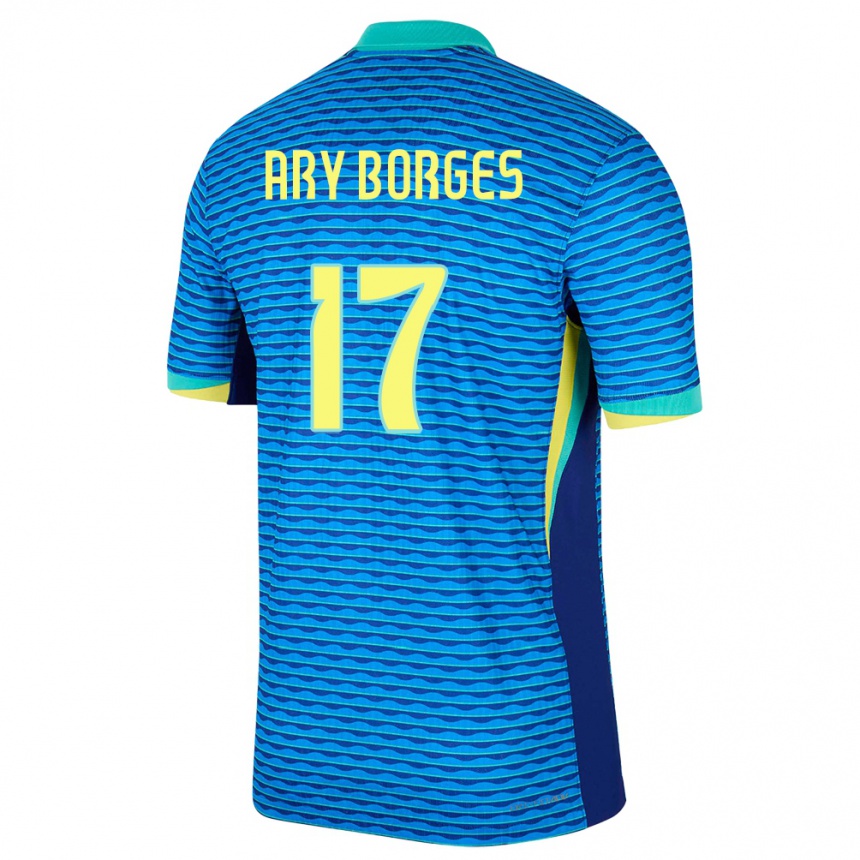 Hombre Fútbol Camiseta Brasil Ary Borges #17 Azul 2ª Equipación 24-26 México