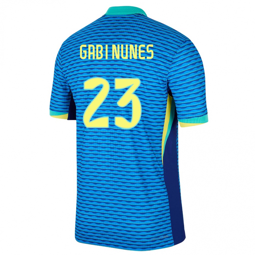 Hombre Fútbol Camiseta Brasil Gabi Nunes #23 Azul 2ª Equipación 24-26 México