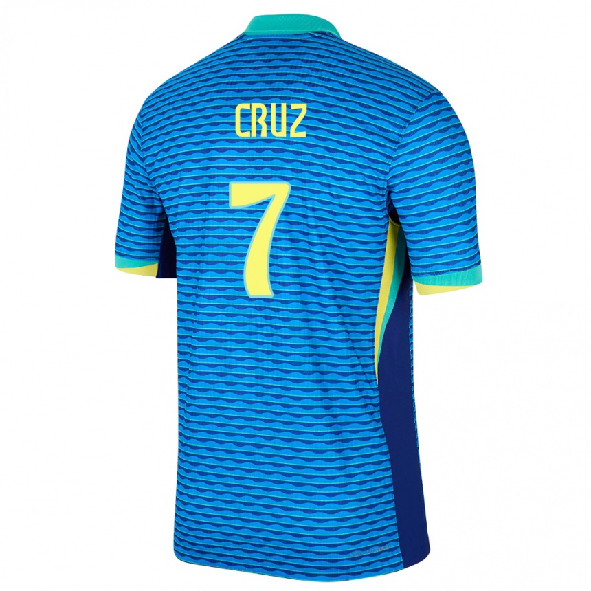 Hombre Fútbol Camiseta Brasil Joao Cruz #7 Azul 2ª Equipación 24-26 México