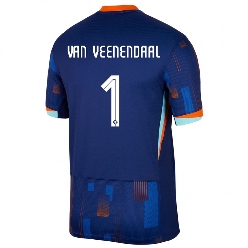 Hombre Fútbol Camiseta Países Bajos Sari Van Veenendaal #1 Azul 2ª Equipación 24-26 México