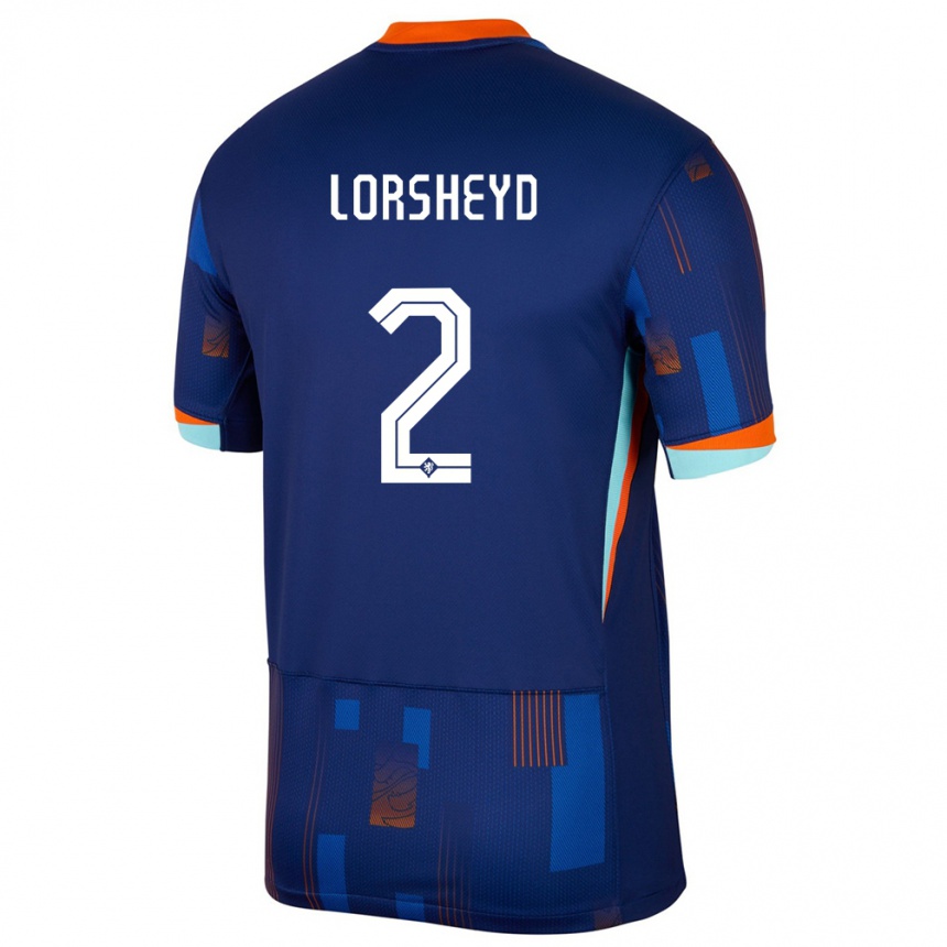 Hombre Fútbol Camiseta Países Bajos Barbara Lorsheyd #2 Azul 2ª Equipación 24-26 México