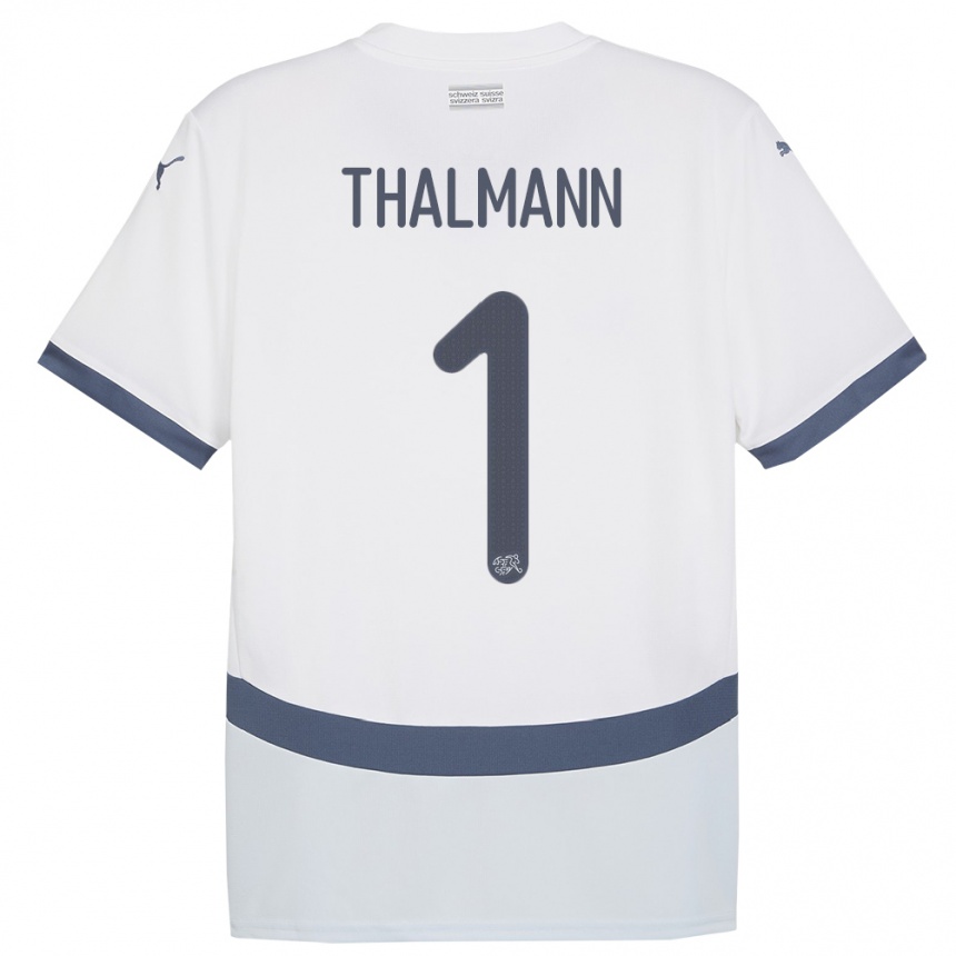 Hombre Fútbol Camiseta Suiza Gaelle Thalmann #1 Blanco 2ª Equipación 24-26 México