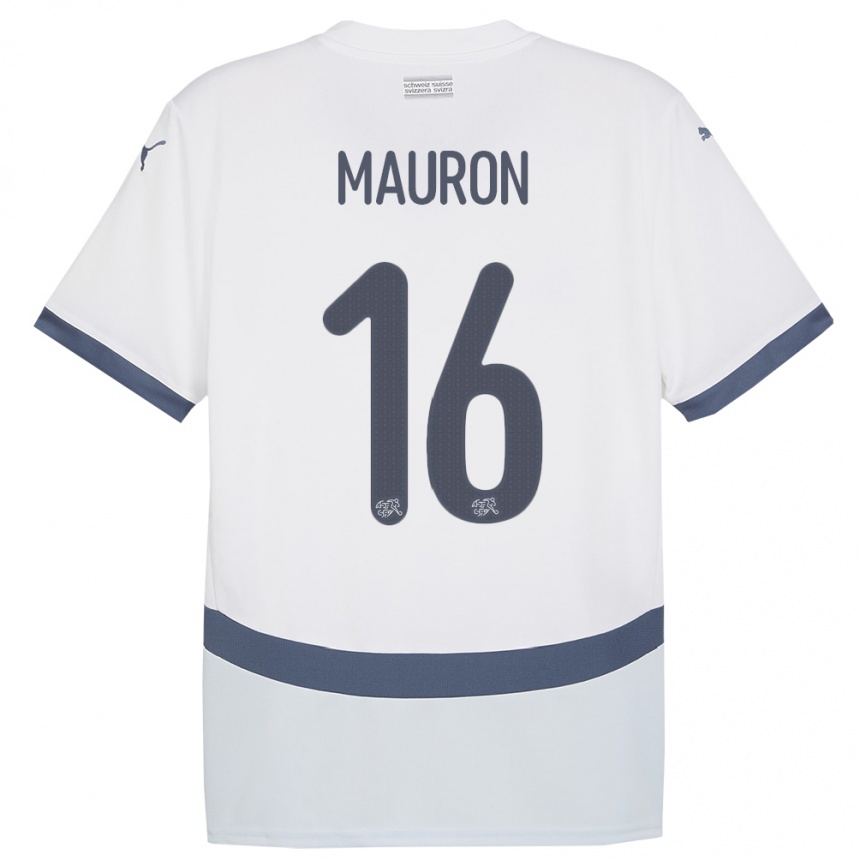 Hombre Fútbol Camiseta Suiza Sandrine Mauron #16 Blanco 2ª Equipación 24-26 México