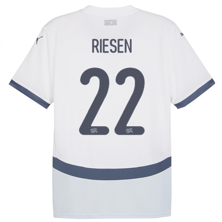 Hombre Fútbol Camiseta Suiza Nadine Riesen #22 Blanco 2ª Equipación 24-26 México