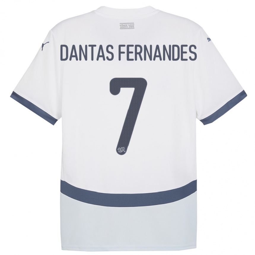 Hombre Fútbol Camiseta Suiza Ronaldo Dantas Fernandes #7 Blanco 2ª Equipación 24-26 México