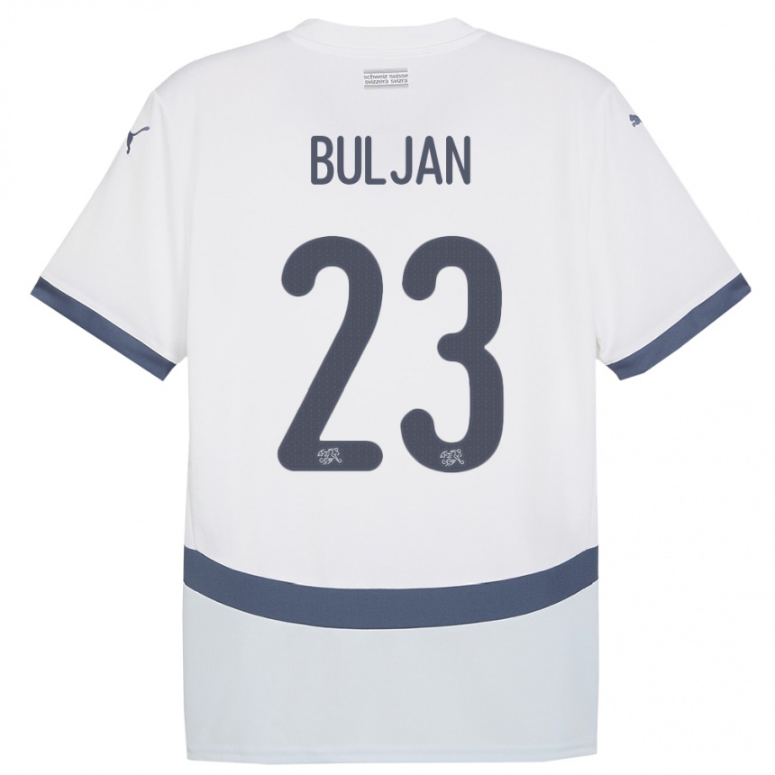 Hombre Fútbol Camiseta Suiza Leo Buljan #23 Blanco 2ª Equipación 24-26 México