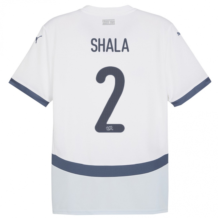 Hombre Fútbol Camiseta Suiza Besnik Shala #2 Blanco 2ª Equipación 24-26 México
