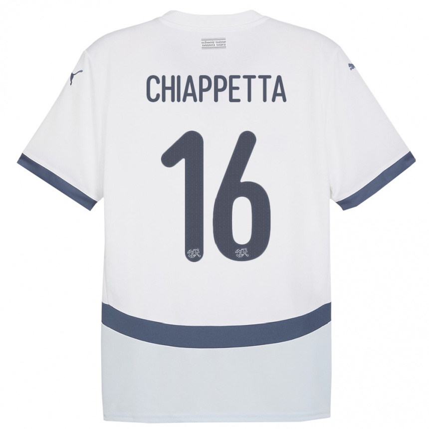 Hombre Fútbol Camiseta Suiza Carmine Chiappetta #16 Blanco 2ª Equipación 24-26 México