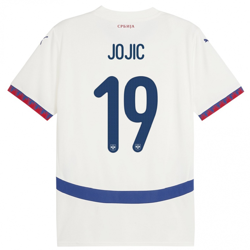 Hombre Fútbol Camiseta Serbia Nikola Jojic #19 Blanco 2ª Equipación 24-26 México