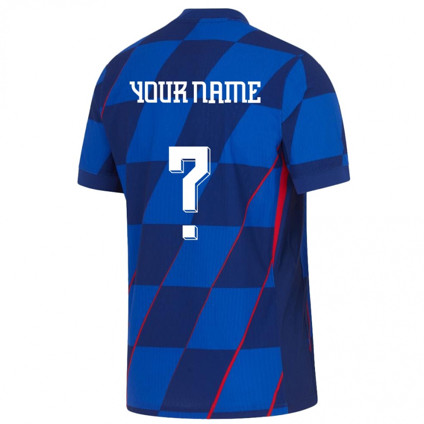 Hombre Fútbol Camiseta Croacia Su Nombre #0 Azul 2ª Equipación 24-26 México