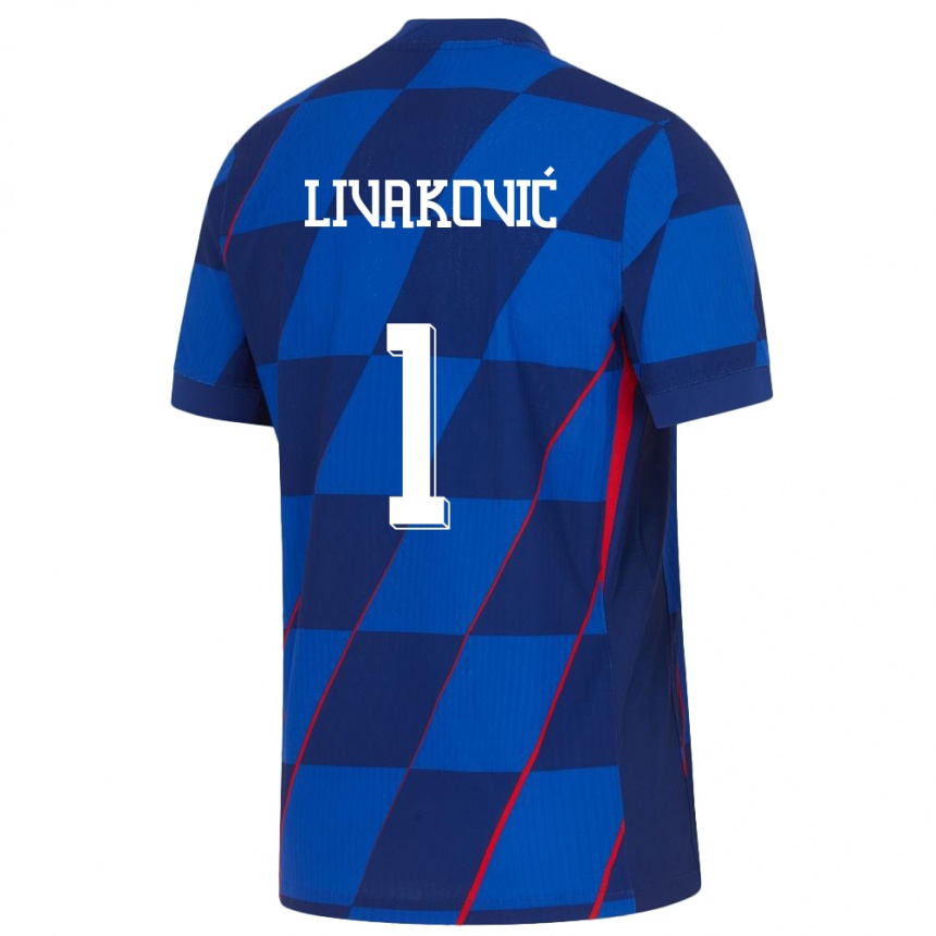 Hombre Fútbol Camiseta Croacia Dominik Livakovic #1 Azul 2ª Equipación 24-26 México