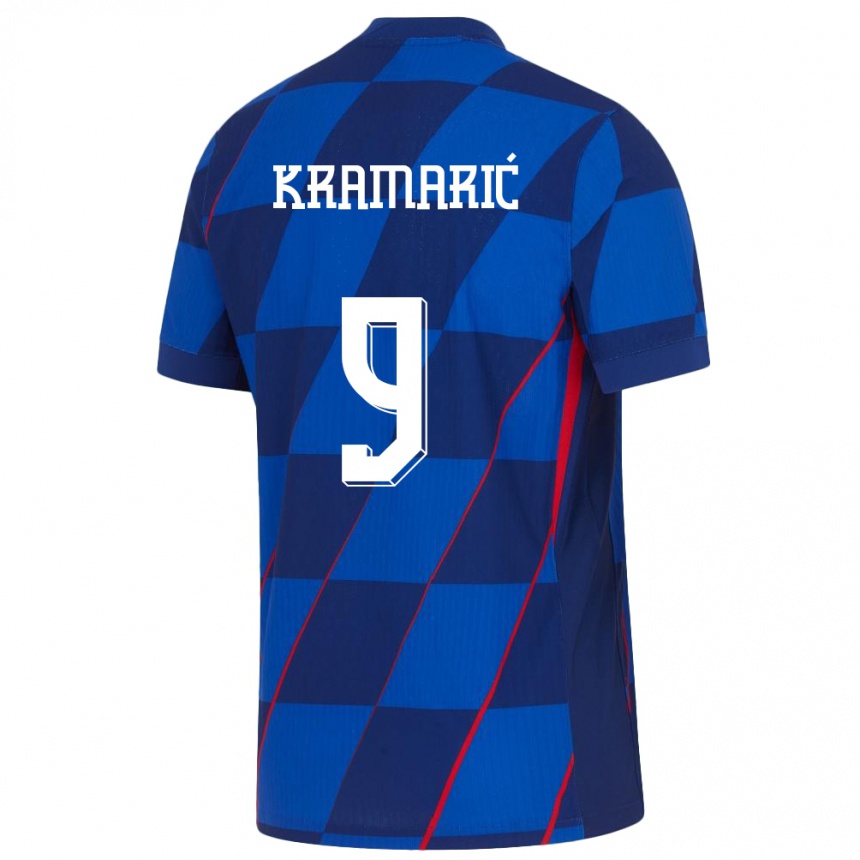 Hombre Fútbol Camiseta Croacia Andrej Kramaric #9 Azul 2ª Equipación 24-26 México