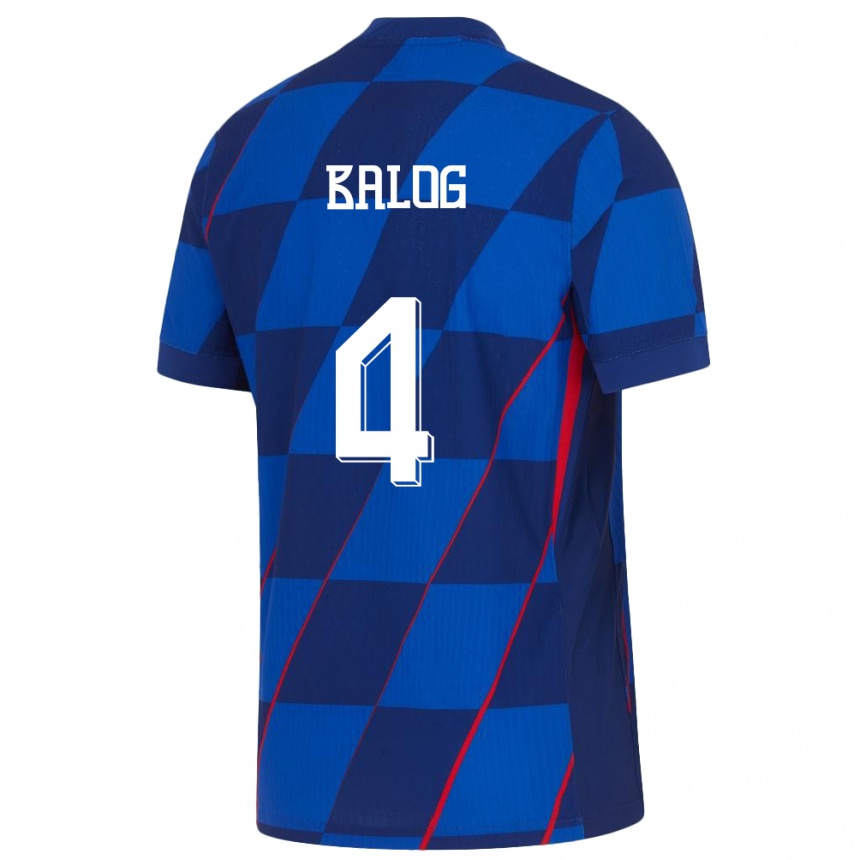 Hombre Fútbol Camiseta Croacia Leonarda Balog #4 Azul 2ª Equipación 24-26 México