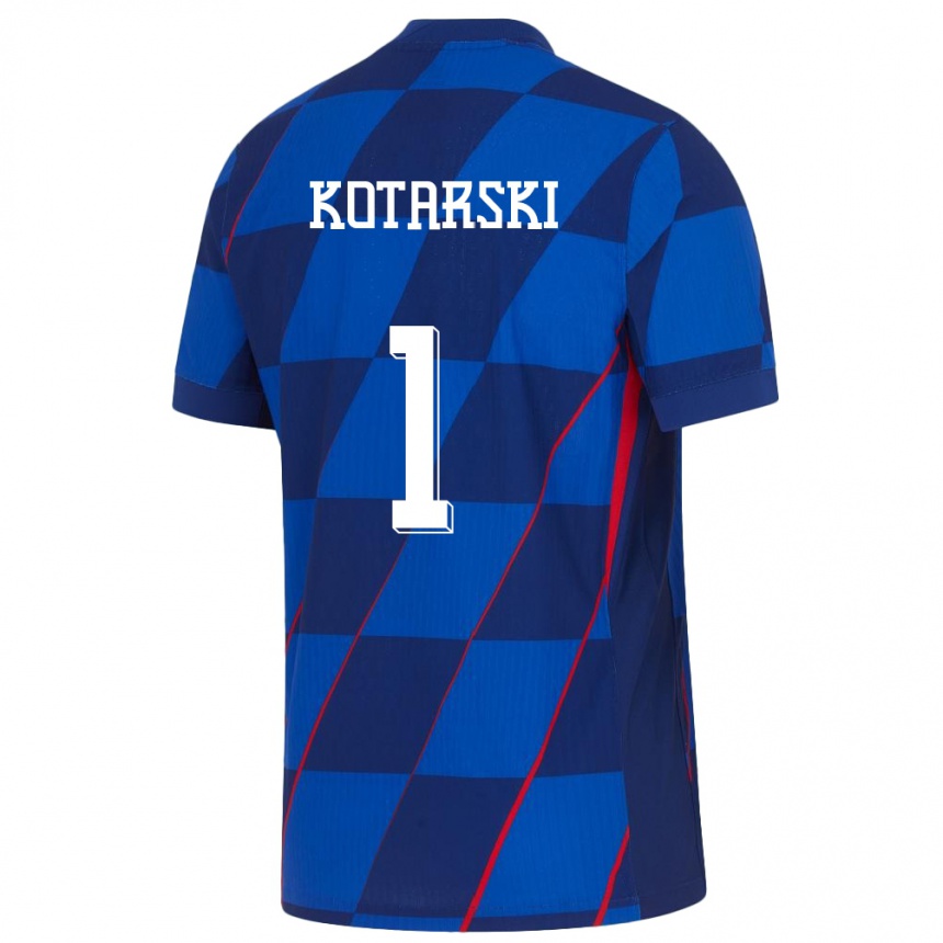 Hombre Fútbol Camiseta Croacia Dominik Kotarski #1 Azul 2ª Equipación 24-26 México