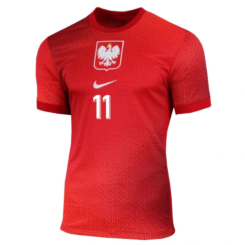 Hombre Fútbol Camiseta Polonia Jakub Antczak #11 Rojo 2ª Equipación 24-26 México