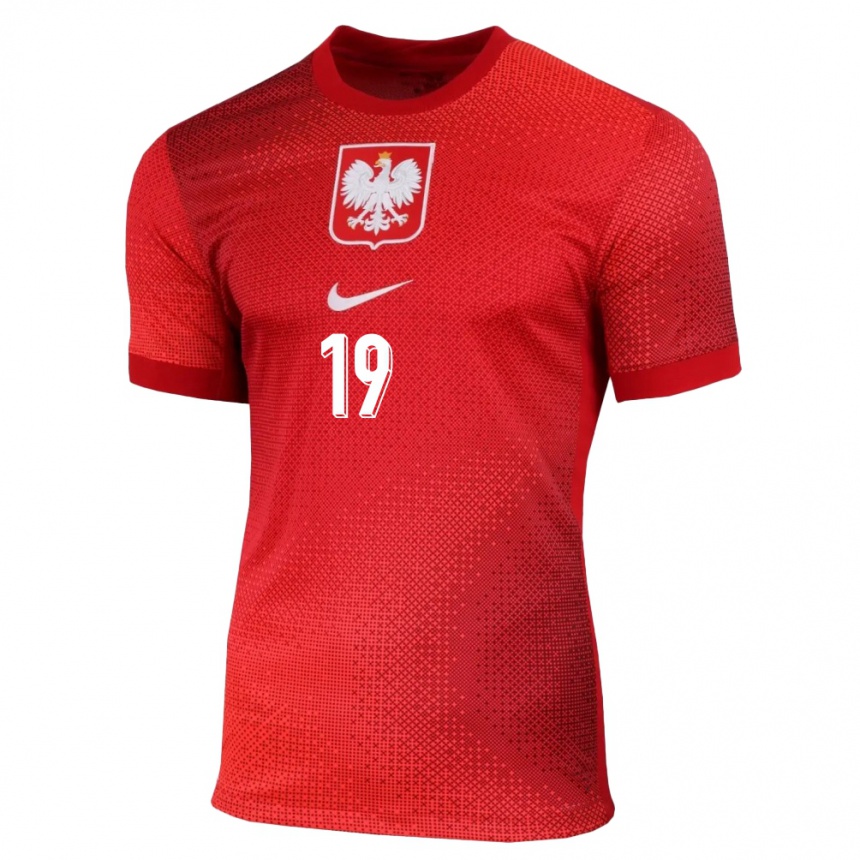 Hombre Fútbol Camiseta Polonia Milosz Kurowski #19 Rojo 2ª Equipación 24-26 México
