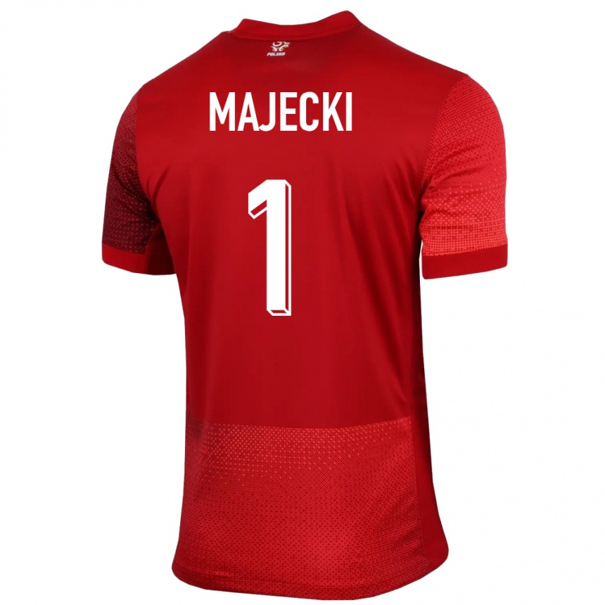 Hombre Fútbol Camiseta Polonia Radoslaw Majecki #1 Rojo 2ª Equipación 24-26 México