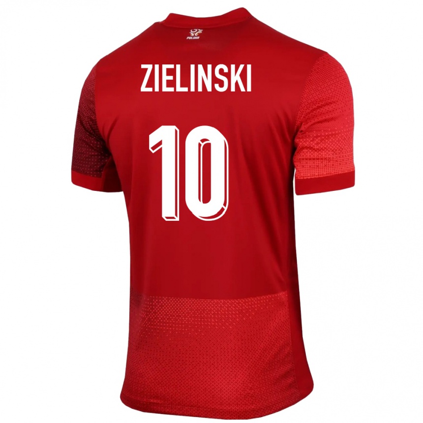 Hombre Fútbol Camiseta Polonia Piotr Zielinski #10 Rojo 2ª Equipación 24-26 México