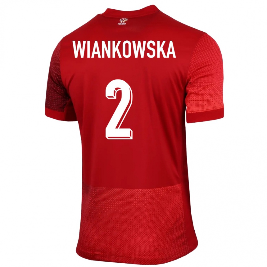 Hombre Fútbol Camiseta Polonia Martyna Wiankowska #2 Rojo 2ª Equipación 24-26 México