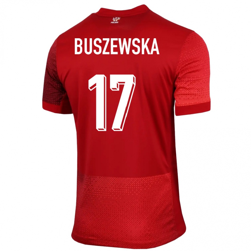 Hombre Fútbol Camiseta Polonia Zofia Buszewska #17 Rojo 2ª Equipación 24-26 México