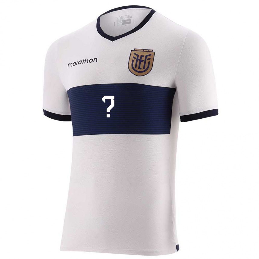 Hombre Fútbol Camiseta Ecuador Su Nombre #0 Blanco 2ª Equipación 24-26 México